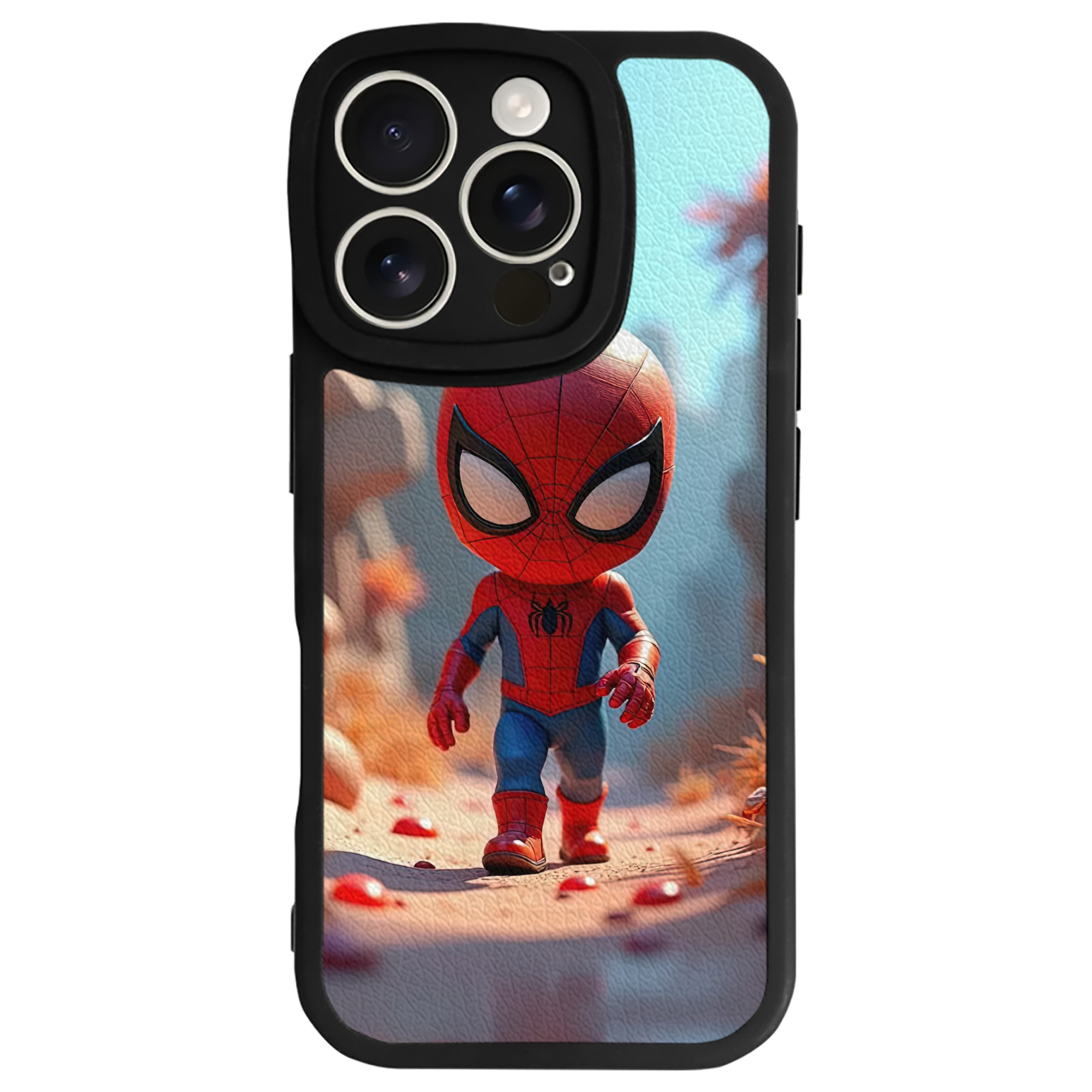 Spider Man スパイダーマン 【iPhone 16シリーズ対応】シリコンスマホケース（レザー調） 材質：シリコン